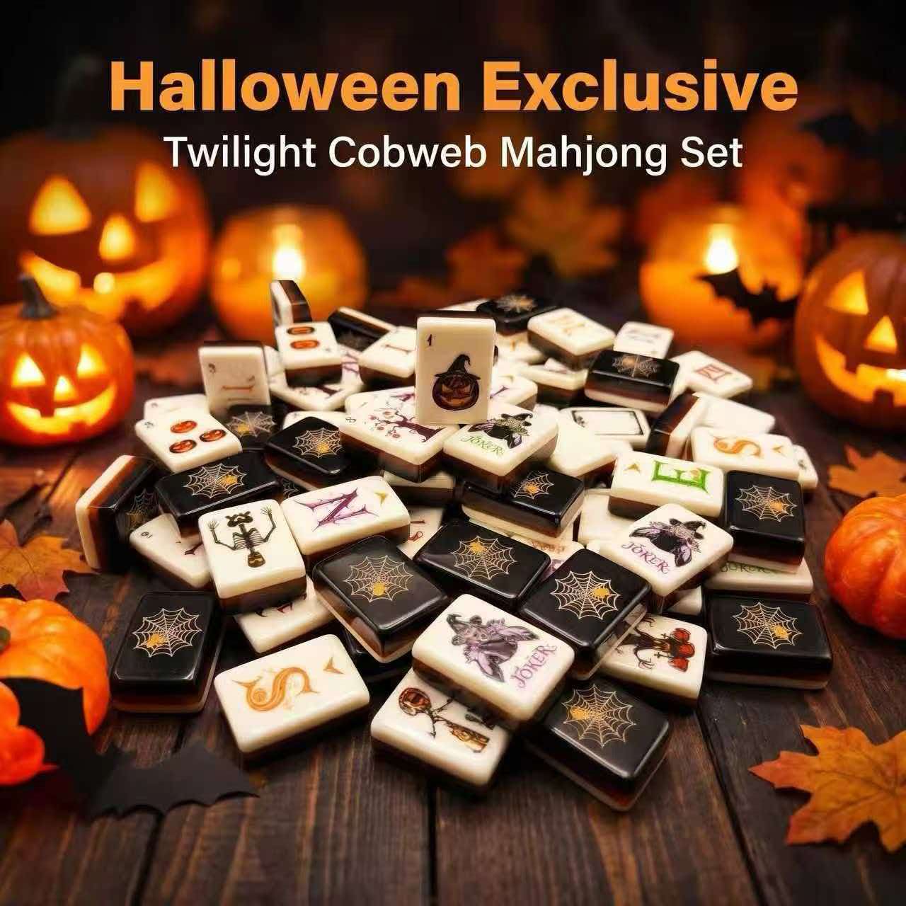Twilight Cobweb Halloween mahjong set